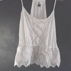 Old navy white racer back tank top